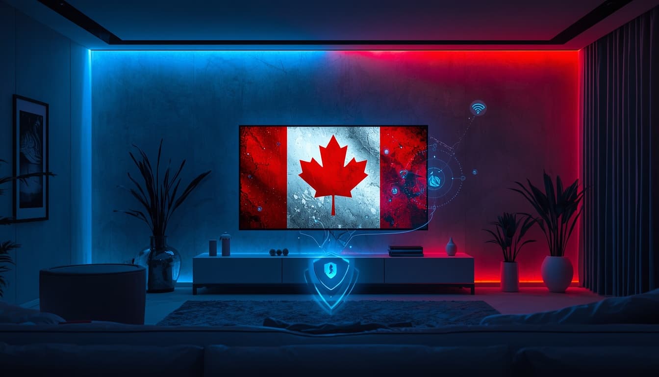 Installation de streaming premium dans un salon moderne avec une grande télévision 4K